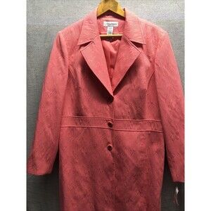 Sag Harbor Blazer Size 16 Coral 3/4 Length Single Breast Career Church NWT